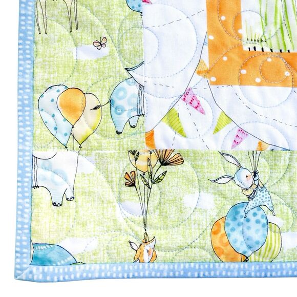 Handmade Baby Quilt – Cori Dantini Hello World Animals Crib Nursery Blanket - Picture 11 of 11